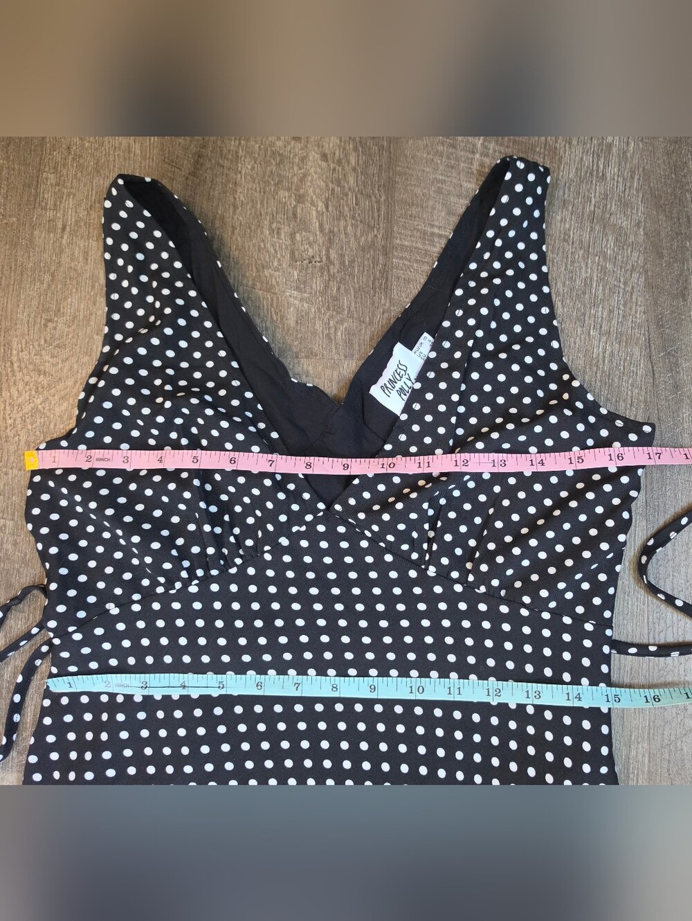Princess Polly X Asos Nellie Mini Dress Womens 6 Black & White Polka Dot Pinup - Picture 8 of 12